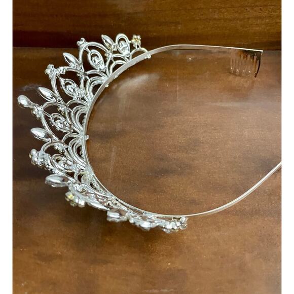 Clear Rhinestone Silver Tone‎ Metal Tiara Crown Comb NEW Bridal Hair Accessories - Picture 14 of 14